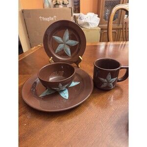 4 Piece Place Setting Bear by HiEnd Accents Lonenestar Canyon Dinnerware